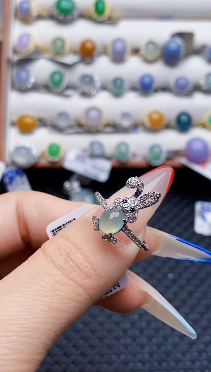 银S925镶嵌戒指翡翠0728