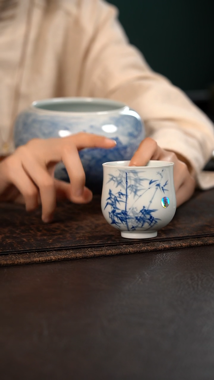 【闪购商品】杯157号HLX陶瓷书法竹子高炉式杯