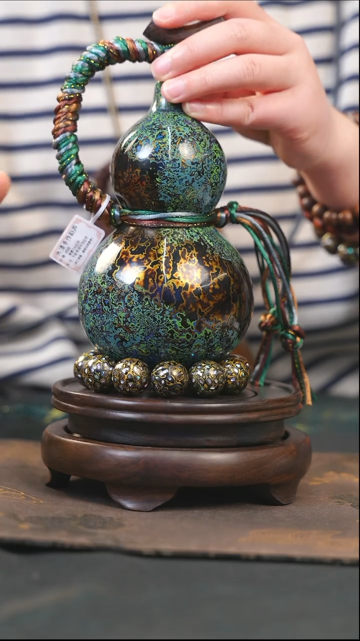 【闪购商品】RY144漆艺酒葫芦不包手串及旋转底座