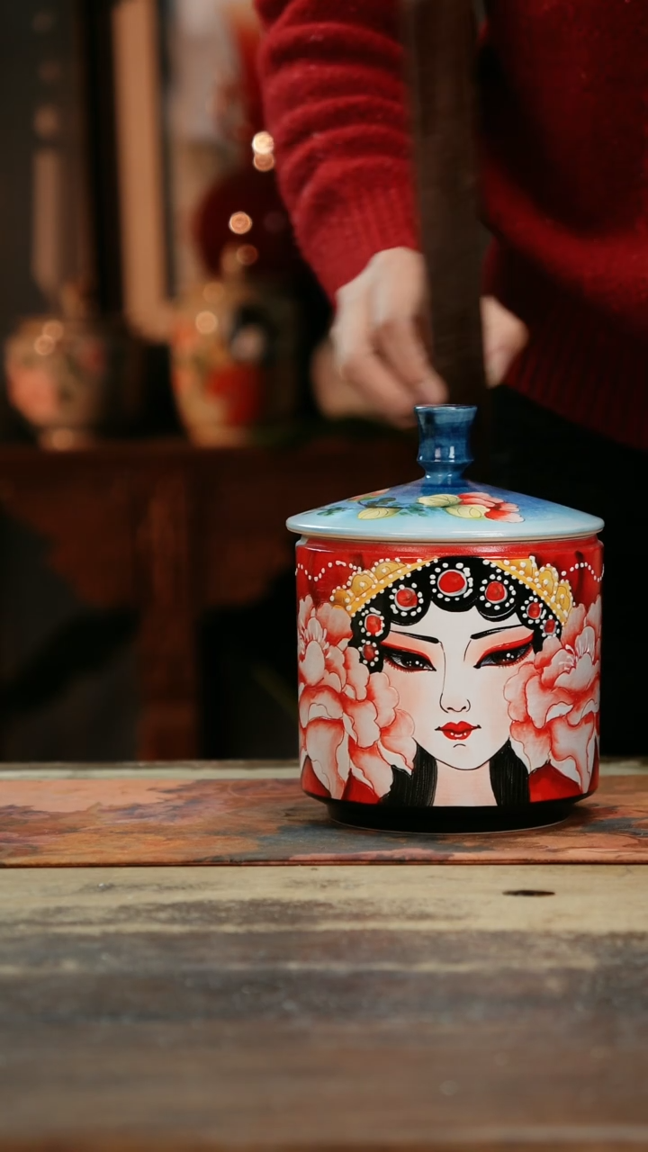 【闪购商品】瓷片景德镇纯手工釉下彩精品花瓶