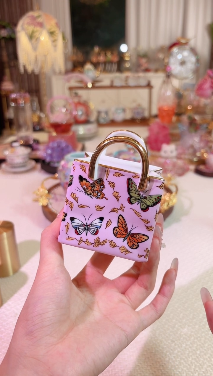 粉色蝴蝶收纳包-如图 粉色