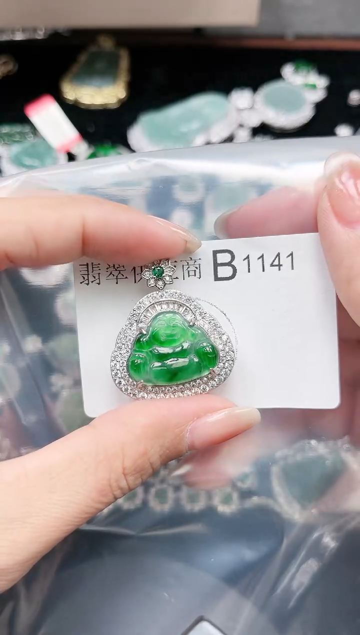 【闪购商品】翡翠颈饰未镶嵌1141赠皮绳