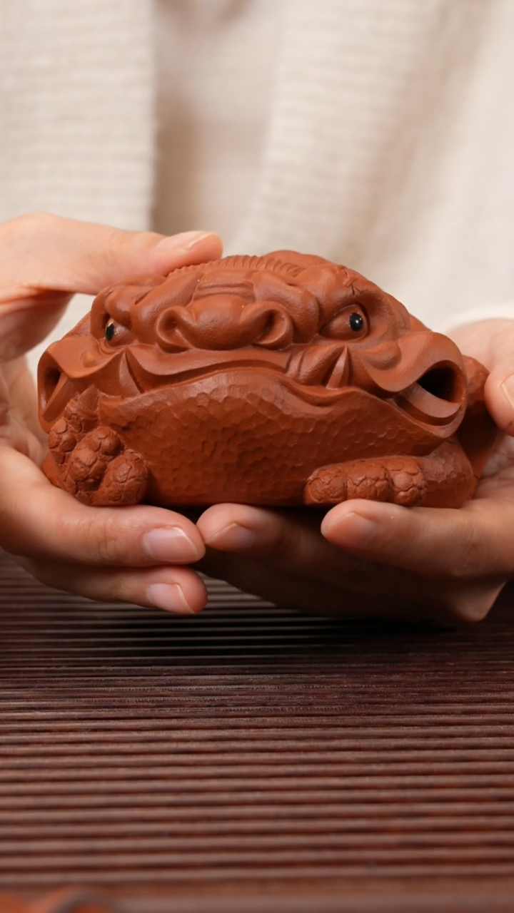 【闪购商品】紫砂茶宠朱泥恶蟾