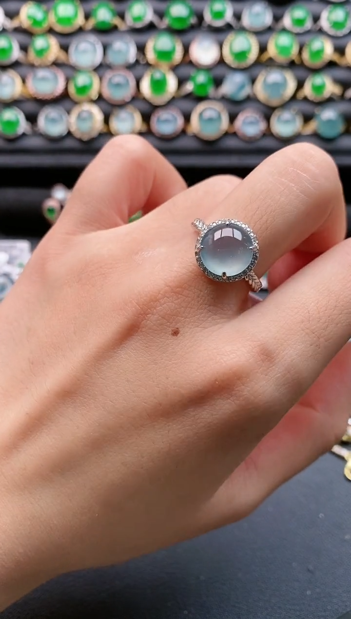 【闪购商品】翡翠戒指银S925镶嵌111111