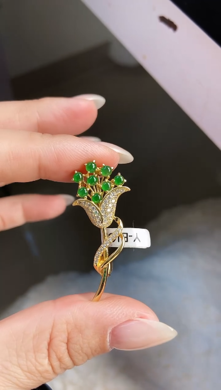 颈饰银S925镶嵌翡翠12