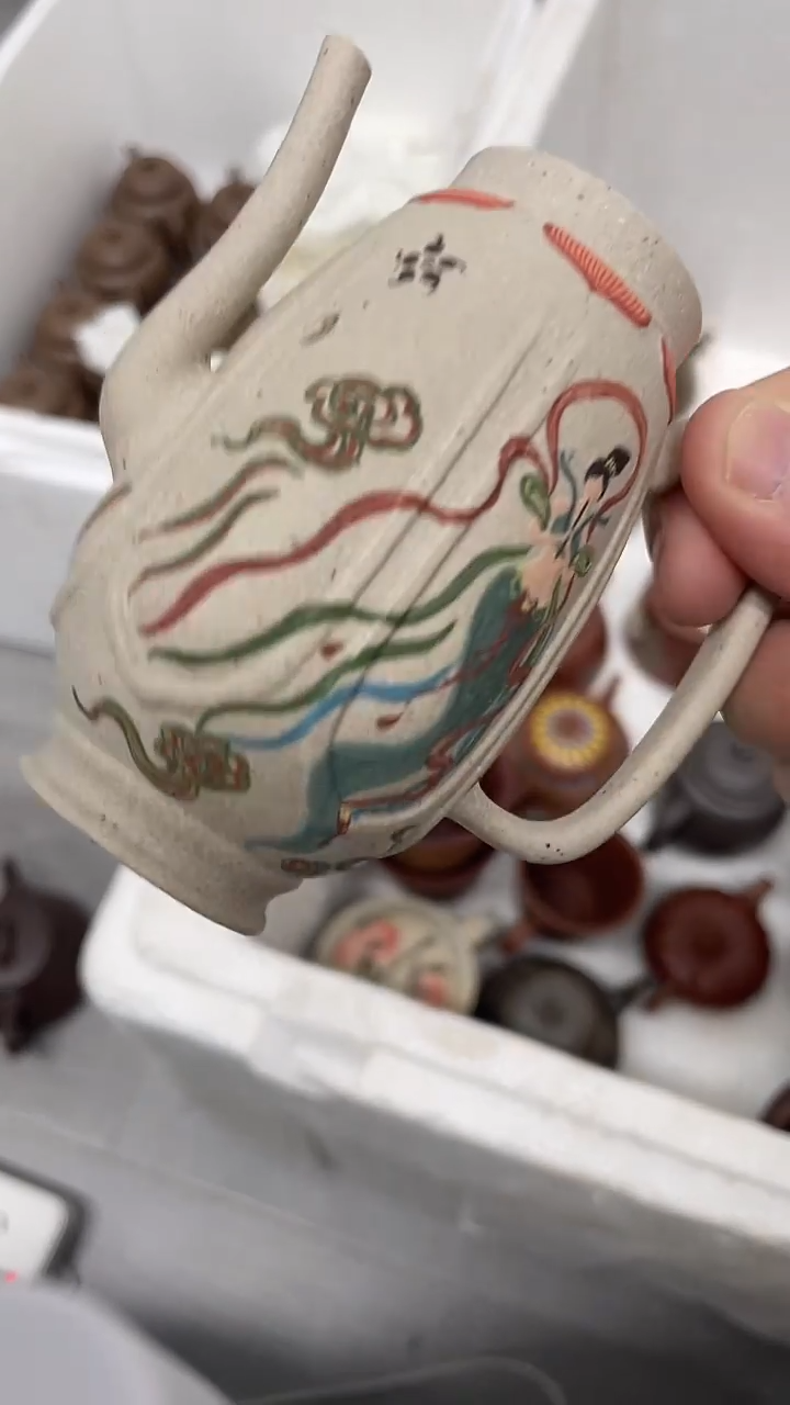 茶壶紫砂白泥敦煌壶微瑕