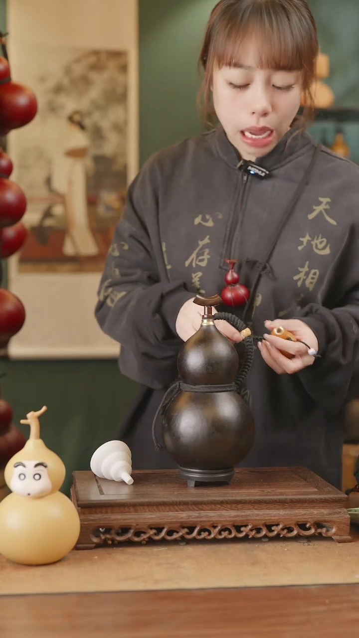 【闪购商品】64号精品天然大漆工艺防渗内胆酒葫芦~