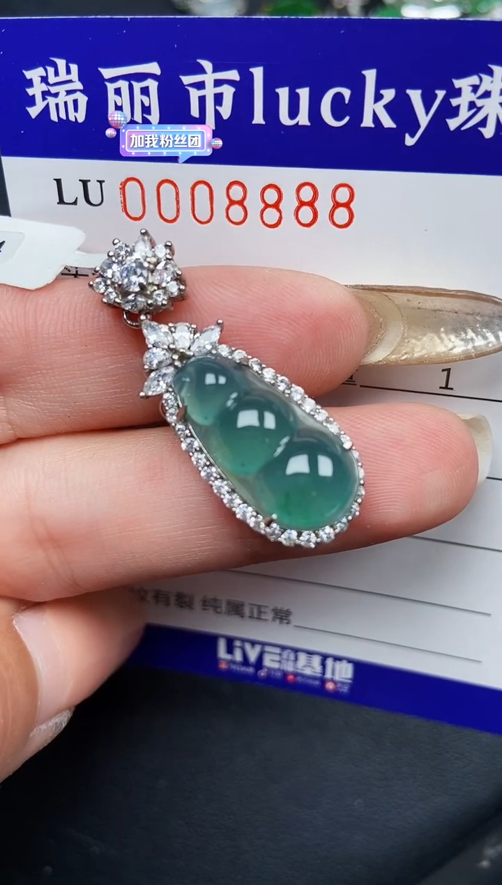 【闪购商品】翡翠颈饰银S925镶嵌8888