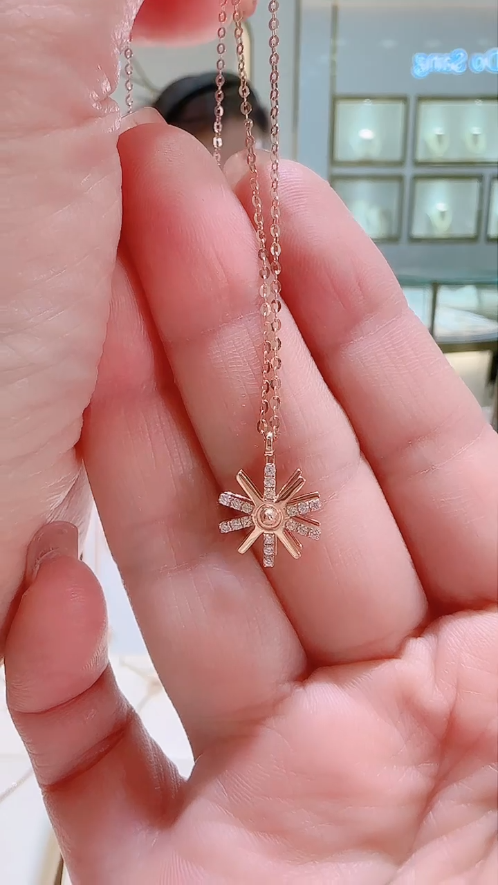 【闪购商品】合成立方氧化锆套链18K金镶嵌套链