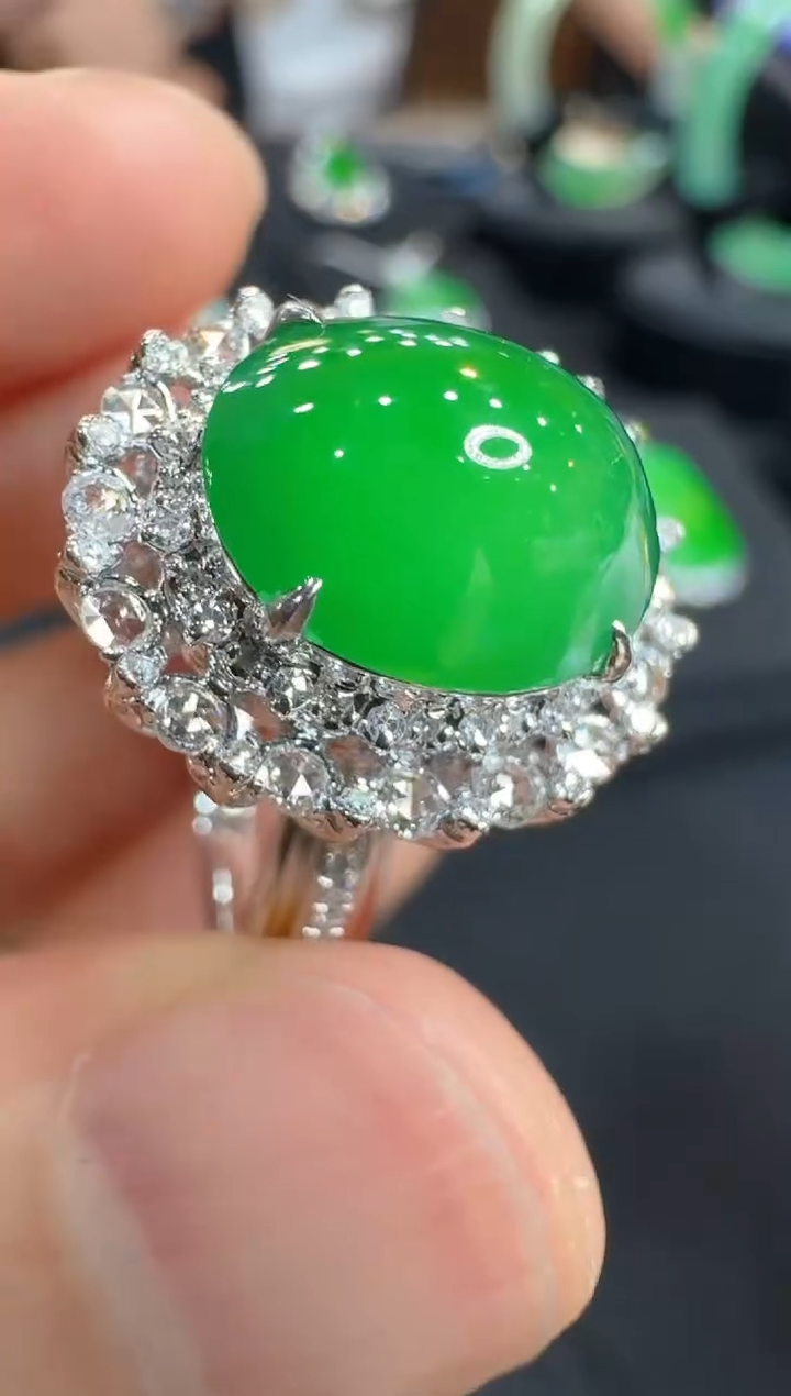 翡翠戒指18K金镶嵌多样性团购发一件