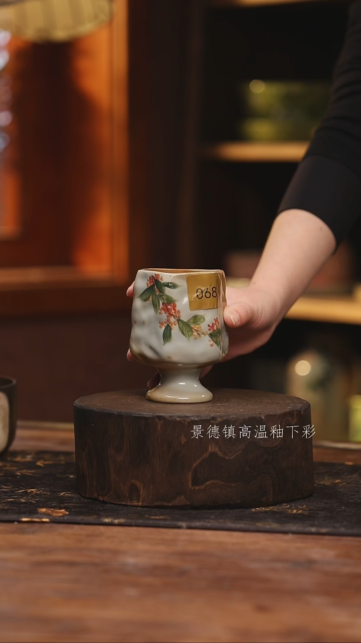 陶瓷景德镇高温釉下手绘陶瓷@L068@