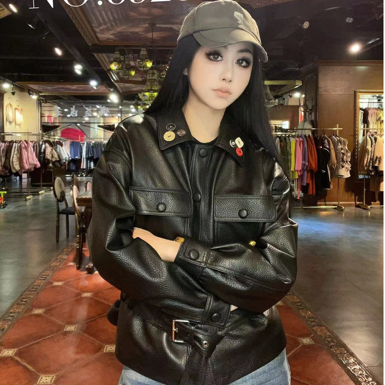 【CY】85200 2025新款小众设计师款绵羊皮外套