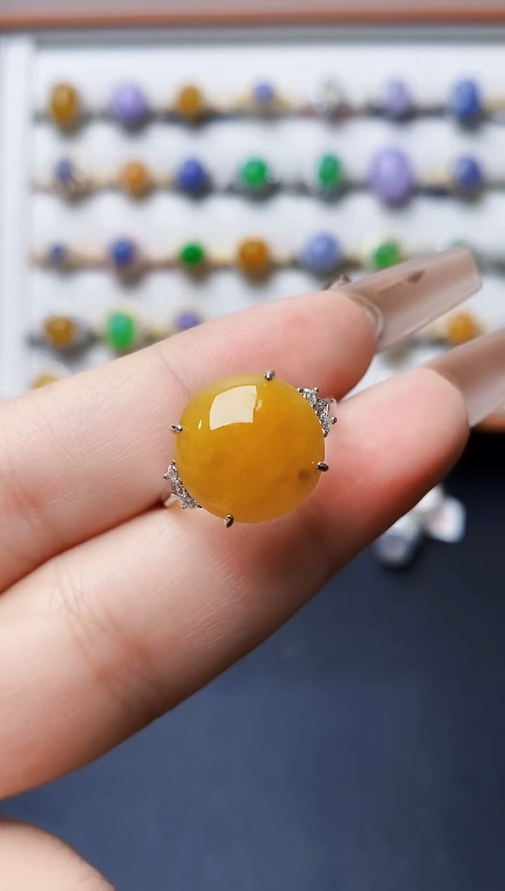 银S925镶嵌戒指翡翠0152