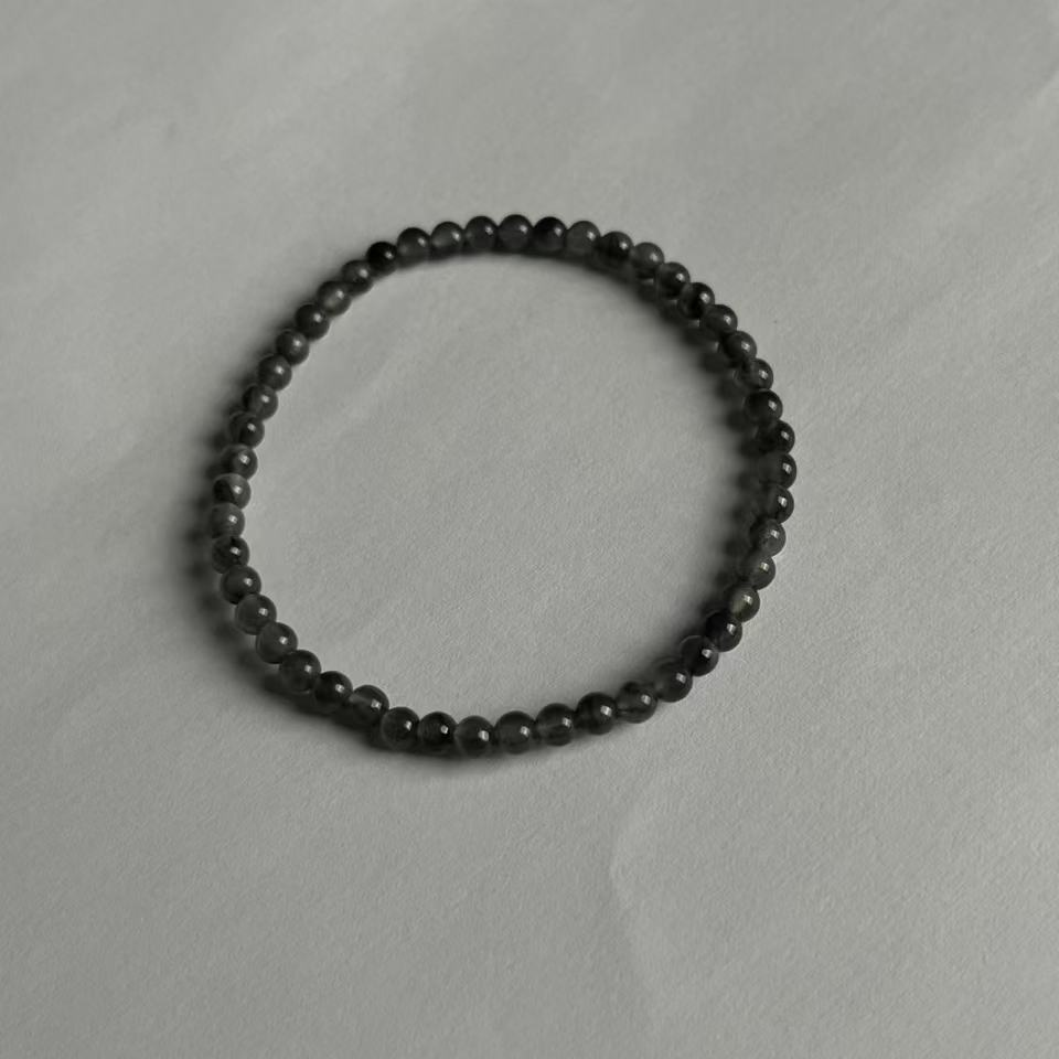 天然缅甸A货冰乌鸡手串简约经典黑色百搭气质细款单圈