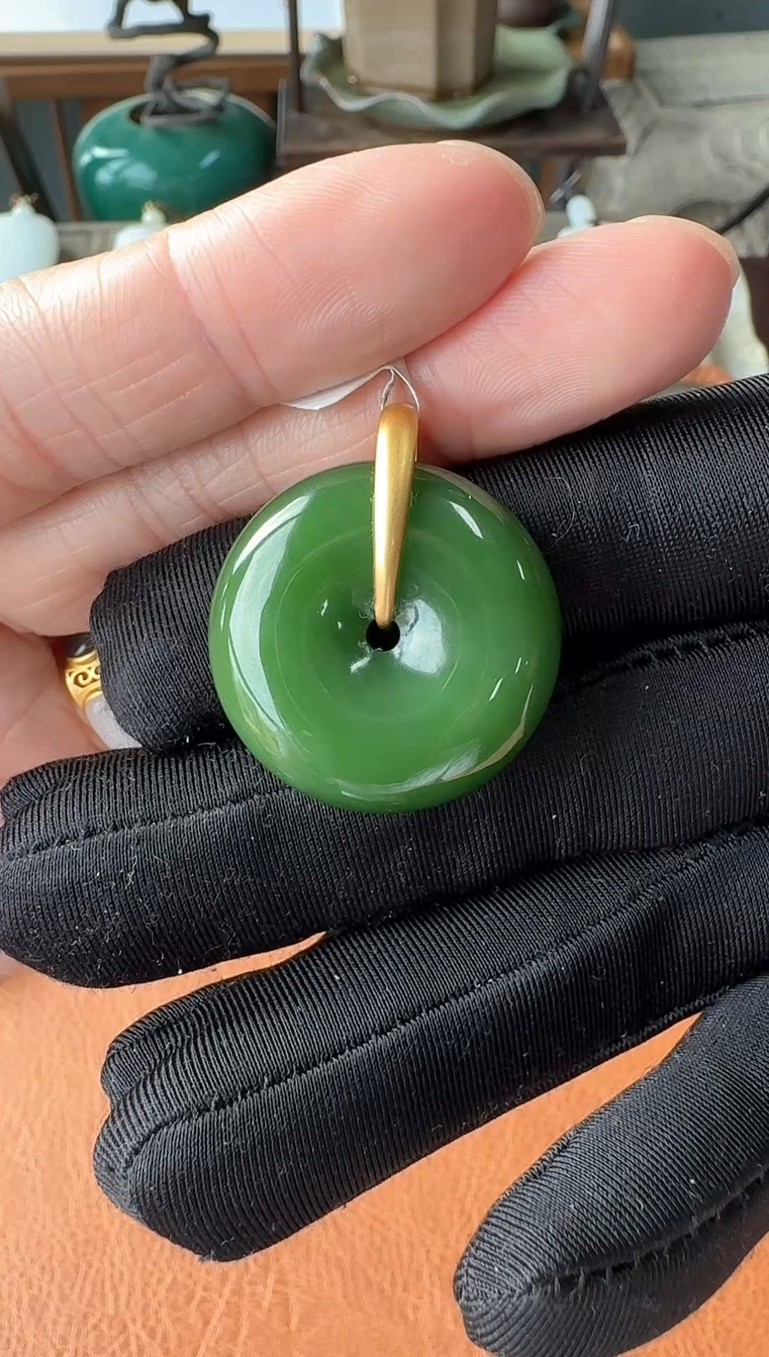 【闪购商品】和田玉吊坠(不含链)18K金镶嵌LX09*8001-A