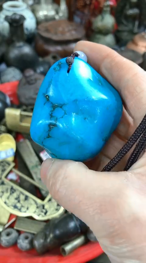 【闪购商品】一物一拍编号蓝石把件