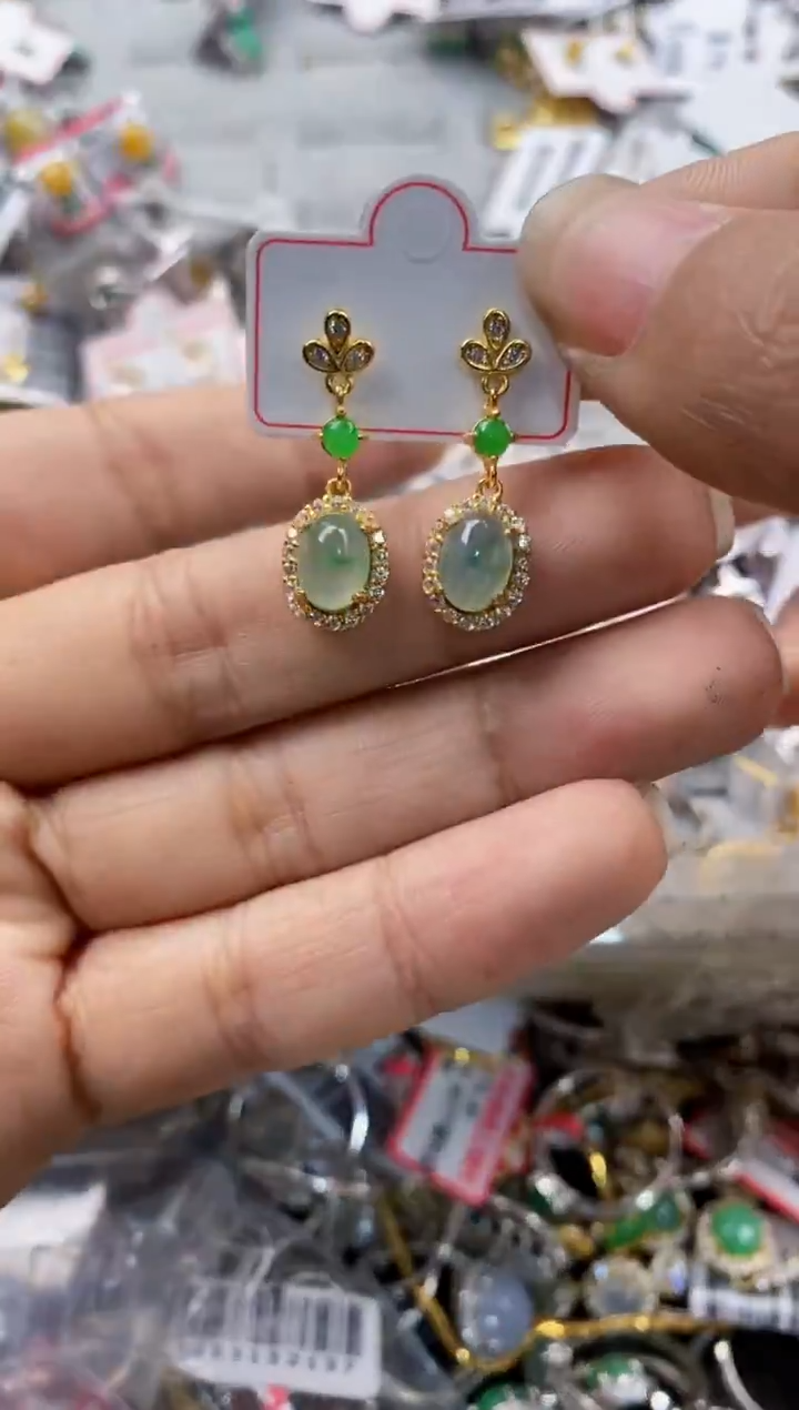 银S925镶嵌戒指翡翠555                     10