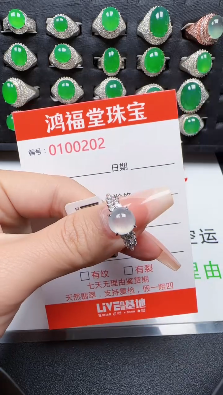 【闪购商品】翡翠戒指银S925镶嵌0202