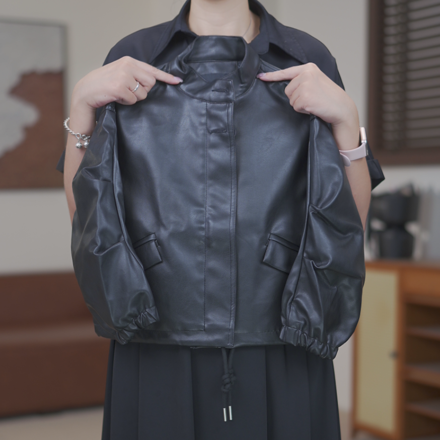 YX（高品质）2025秋季皮夹克儿童皮衣宽松版皮衣时尚秋冬外套801