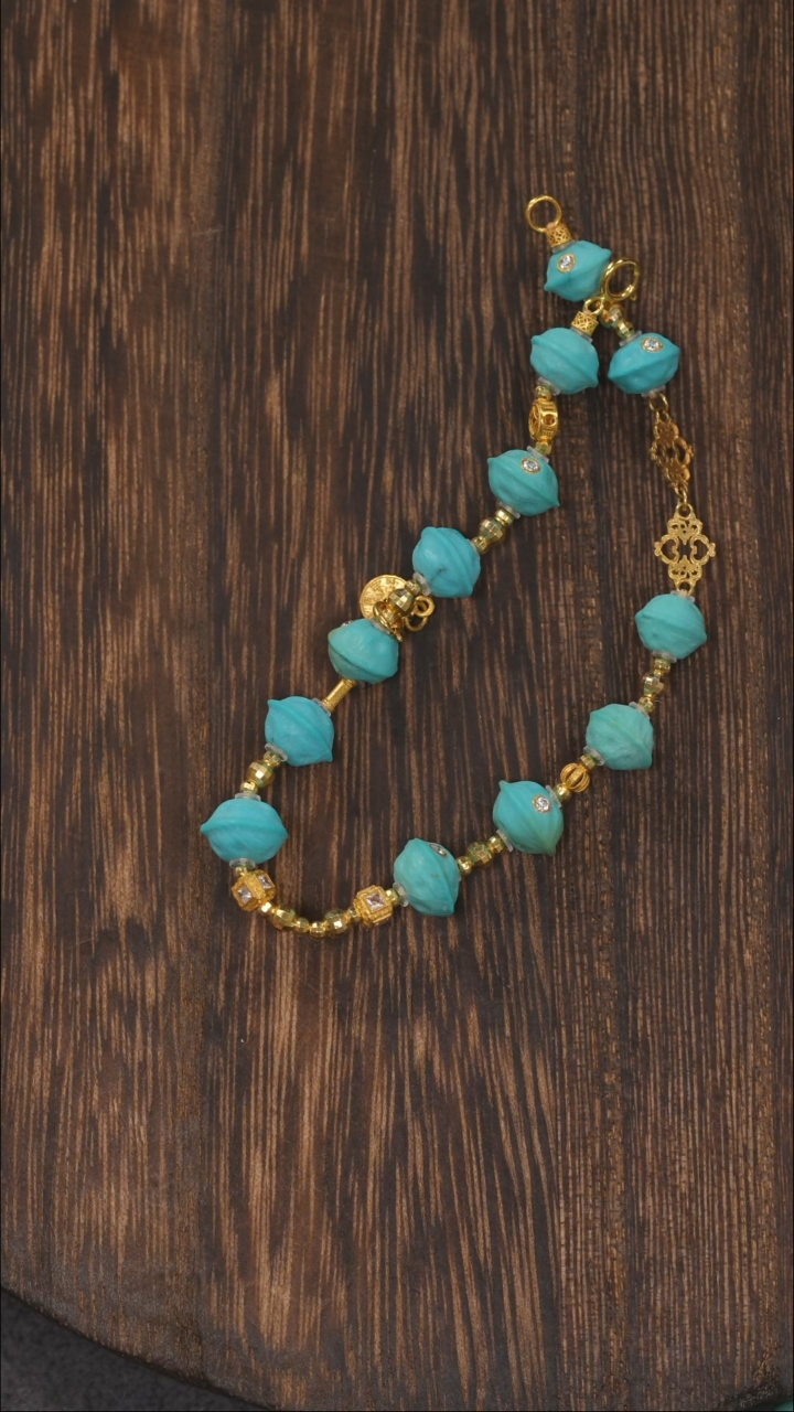 【闪购商品】绿松石手链18K金镶嵌1