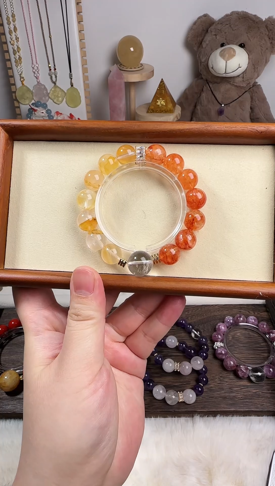 【闪购商品】水晶手链未镶嵌红胶花黄胶花手串 多样性发其一