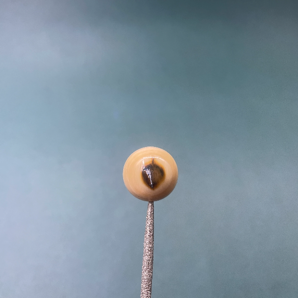 S8104天然猛犸牙蓝眼圆珠15mm支持鉴定 假一罚四