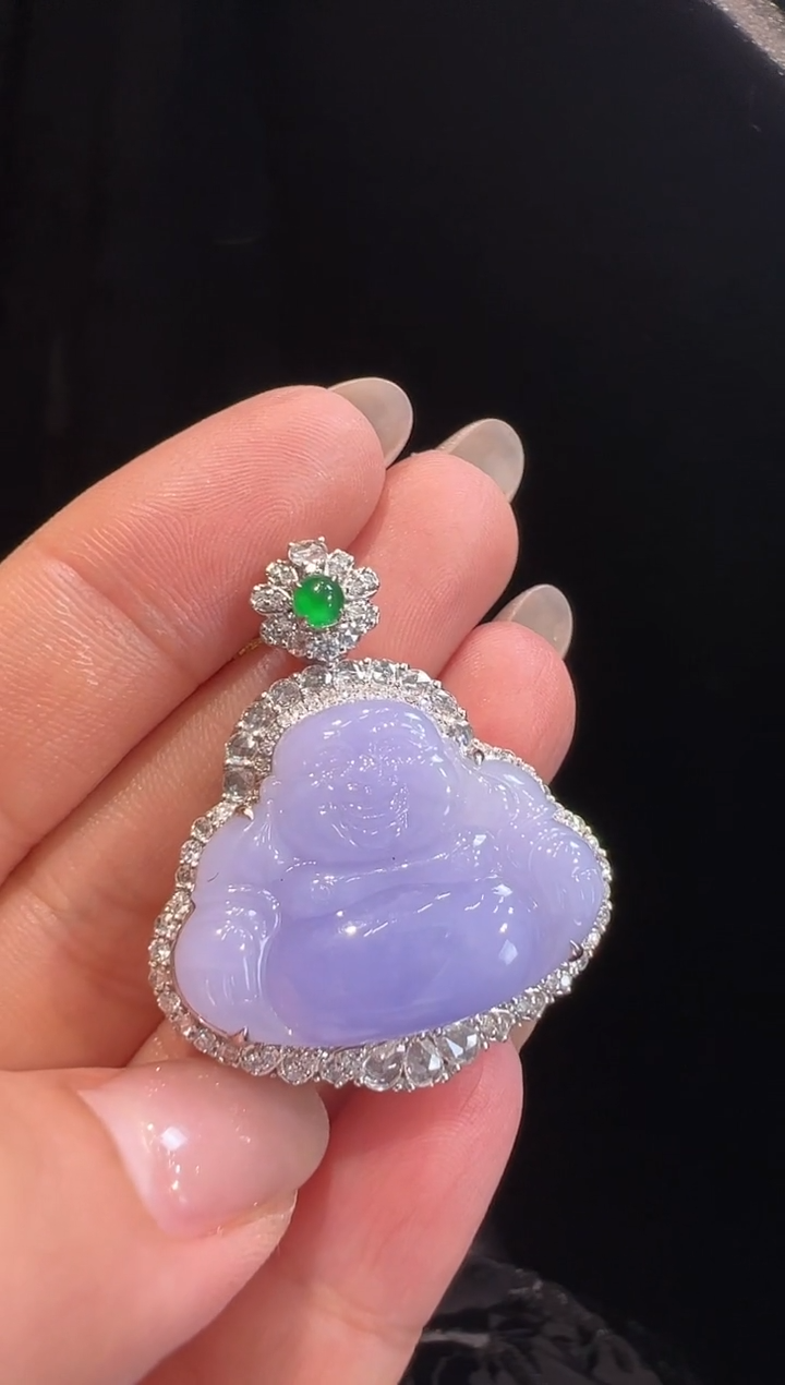 【闪购商品】翡翠颈饰18K金镶嵌吊坠