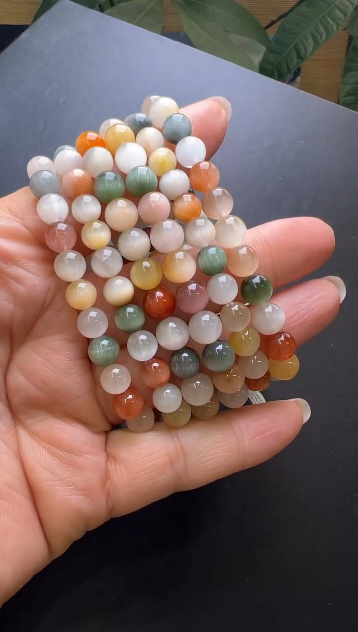 手串未镶嵌水晶彩兔毛手串7m+多样性发一JP48350