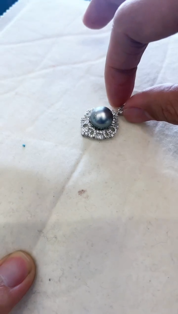 【闪购商品】海水珍珠吊坠(赠链)银S925镶嵌大溪地吊坠