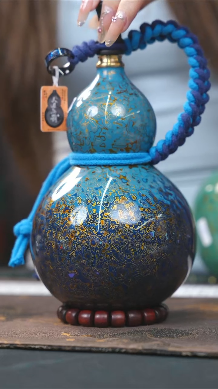 【闪购商品】WK163漆艺酒葫芦不包手串及旋转底座