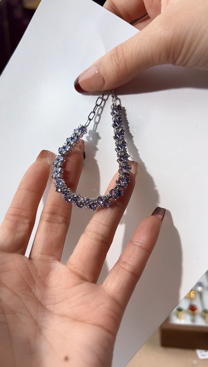 【闪购商品】坦桑石手链银S925镶嵌KT24032208