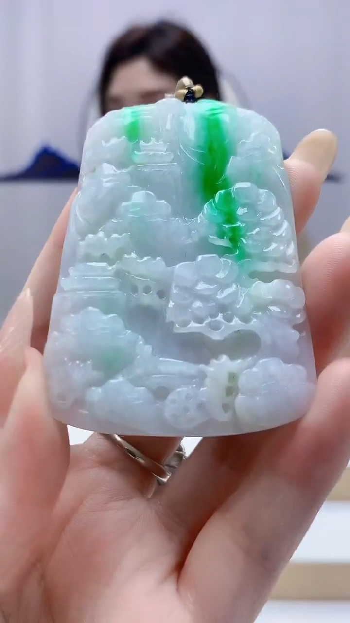 未镶嵌定制翡翠4829DD-毛货挂件28
