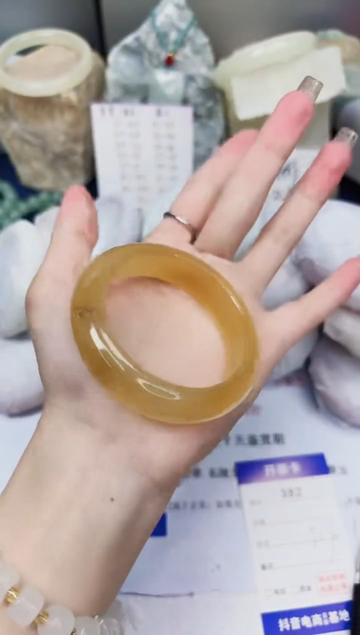 【闪购商品】石英质玉手镯未镶嵌382-财气镯-圈口53