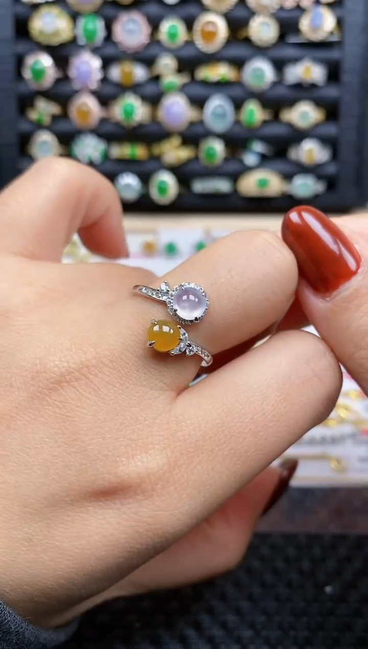 银S925镶嵌戒指翡翠334