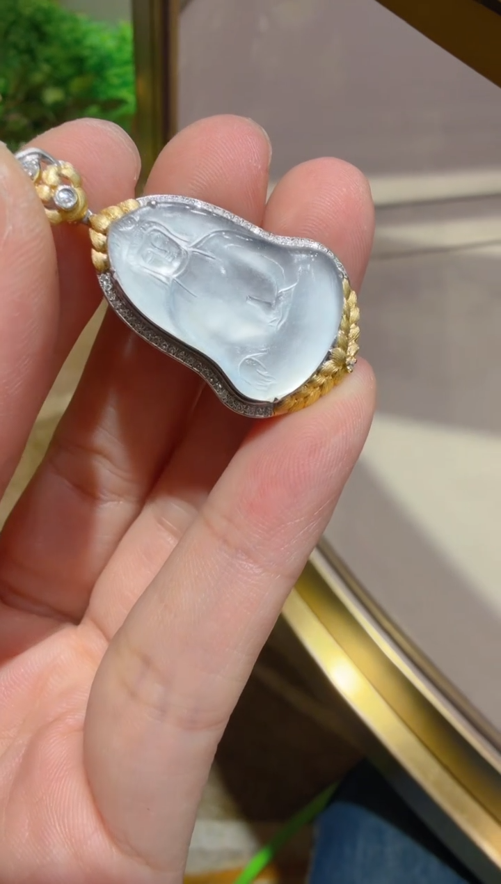 吊坠(不含链)18K金镶嵌翡翠多样性团购发一件