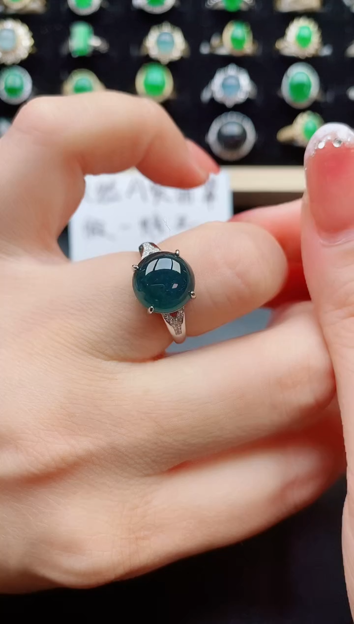 【闪购商品】翡翠戒指银S925镶嵌50800