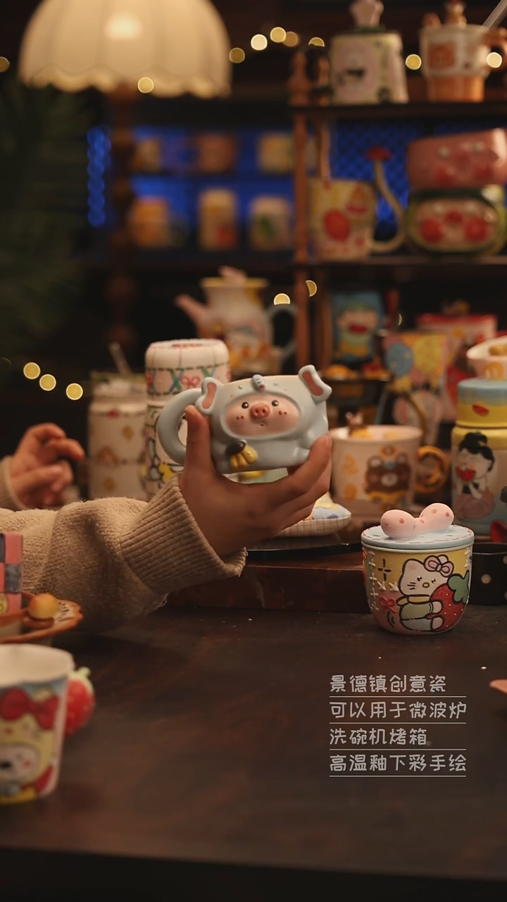 陶瓷景德镇可爱陶瓷釉下彩绘设计师款