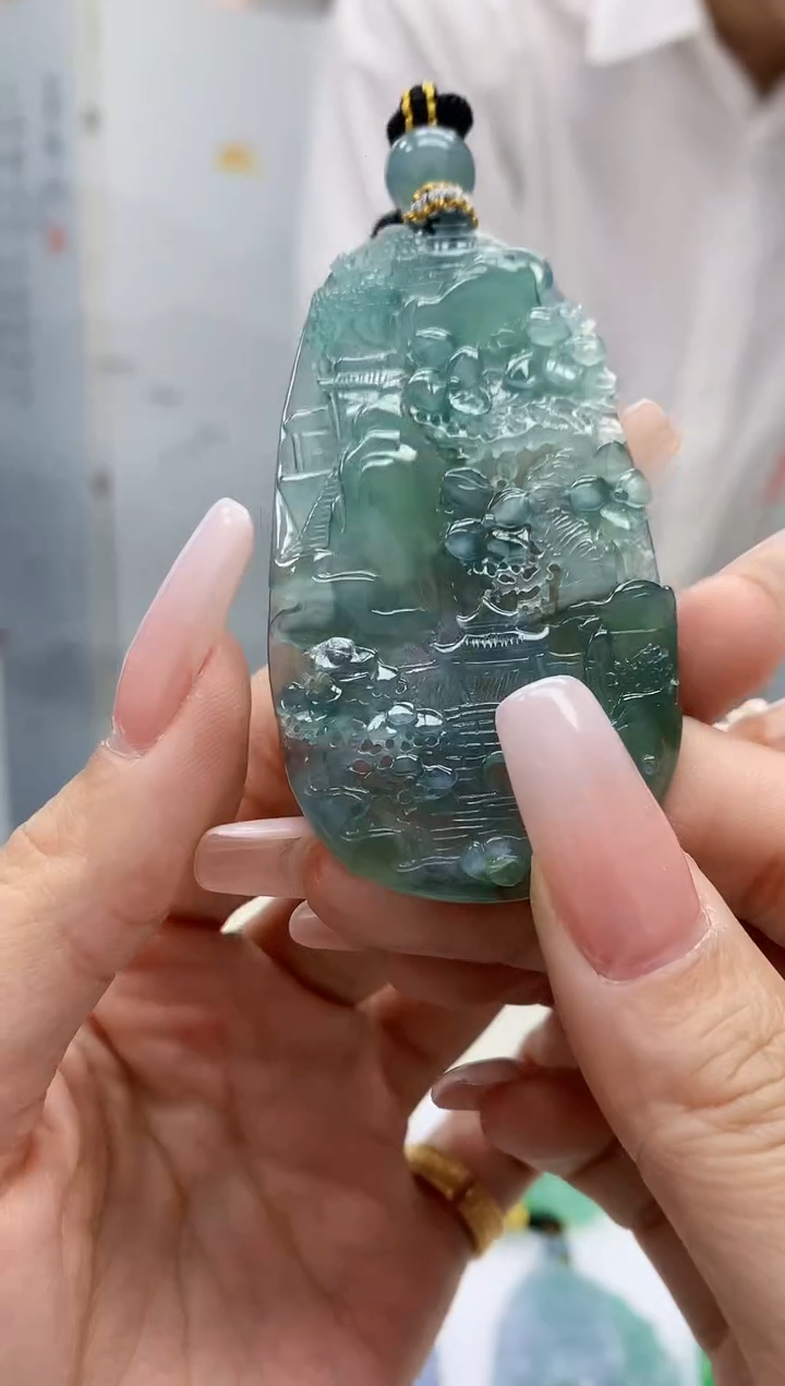 【闪购商品】定制翡翠未镶嵌5028lr-毛货挂件188