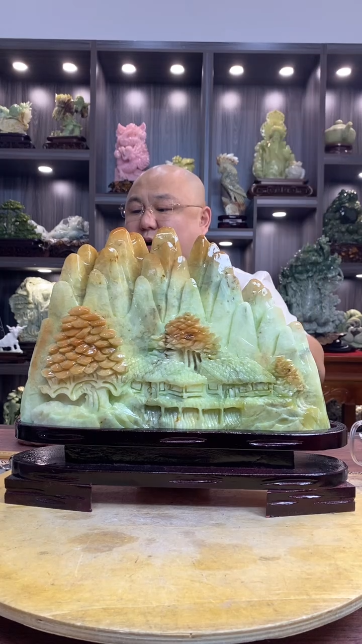 玉人* 玉岫岩料手工雕刻摆件居家装饰送礼一物一图