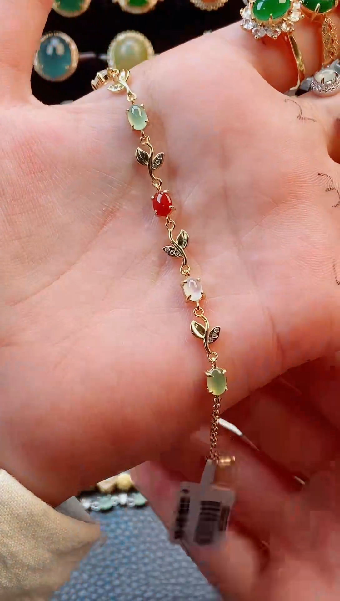 【闪购商品】翡翠手链银S925镶嵌手链001525