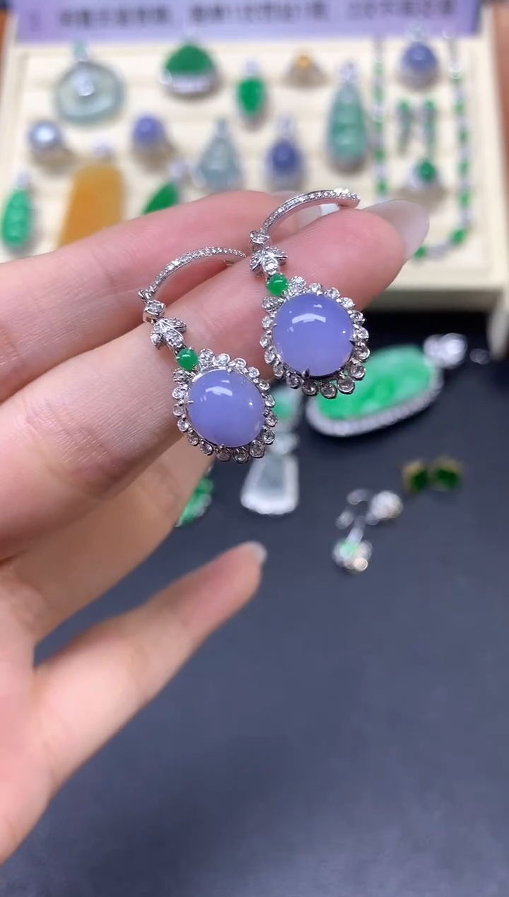 【闪购商品】翡翠耳饰18K金镶嵌耳饰|8300+830