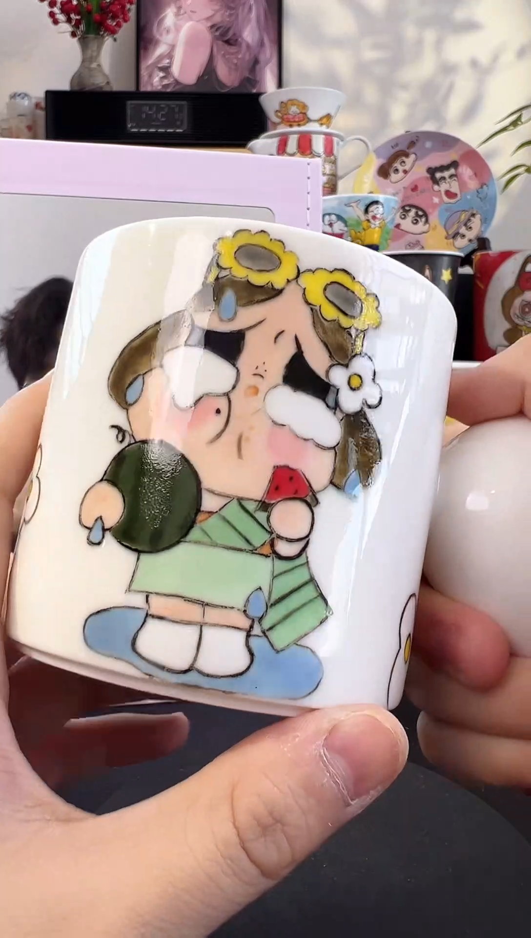 【闪购商品】摆件手工手绘陶瓷小杯杯