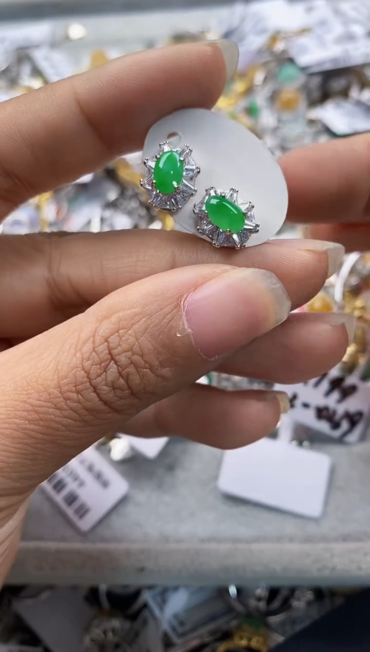 银S925镶嵌戒指翡翠11-11---3