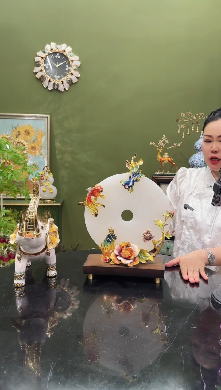 玉天然玉石 珐琅彩 平安扣