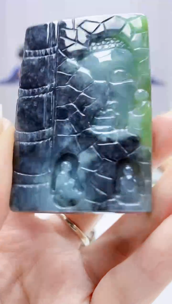 定制翡翠未镶嵌5153DD-毛货挂件53