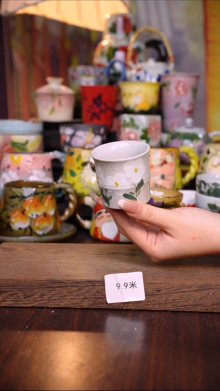 杯子陶泥垚手作 景德镇手工手绘陶瓷器物