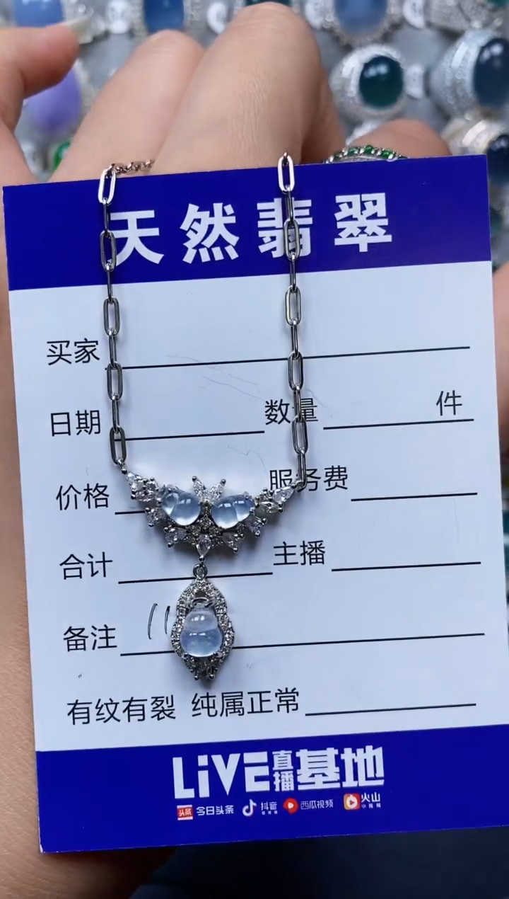 【闪购商品】翡翠颈饰银S925镶嵌0111