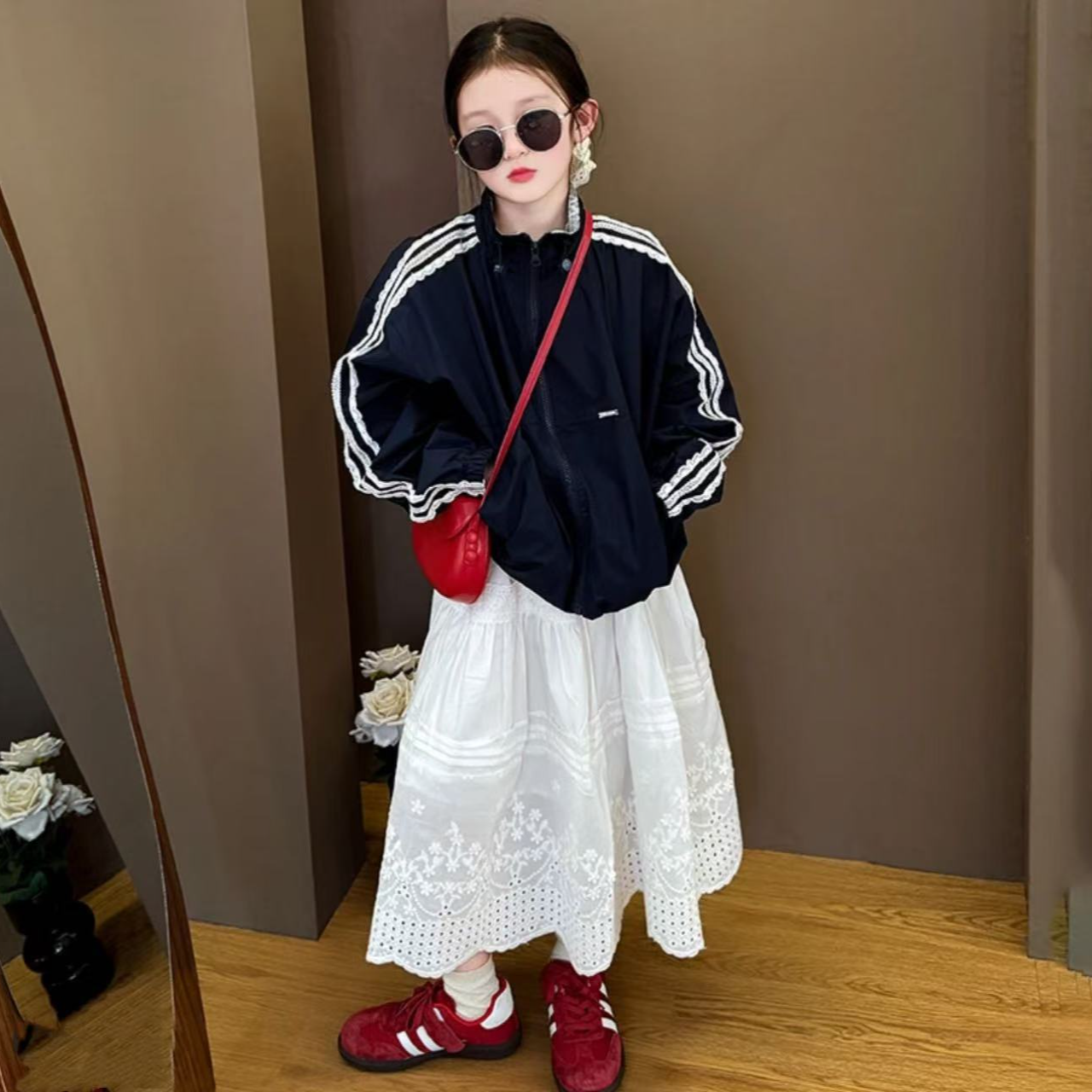 女童春季休闲百搭套装2025女孩春装外套中大童炸街儿童装潮