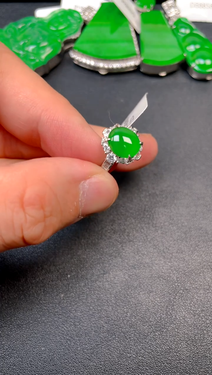 银S925镶嵌挂件翡翠JZ 