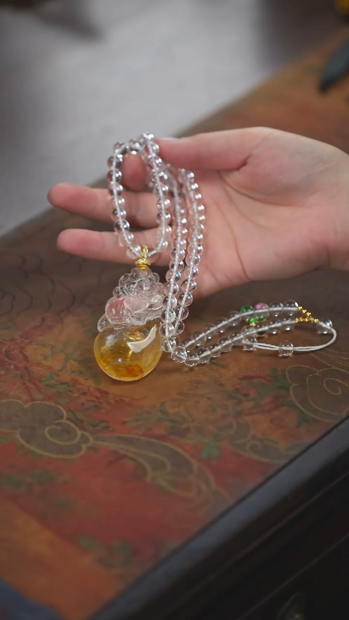 【闪购商品】水晶项链未镶嵌胶花凤九